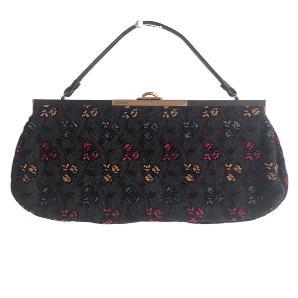 Vintage Lewis Top Handle Long Floral Carpet Bag